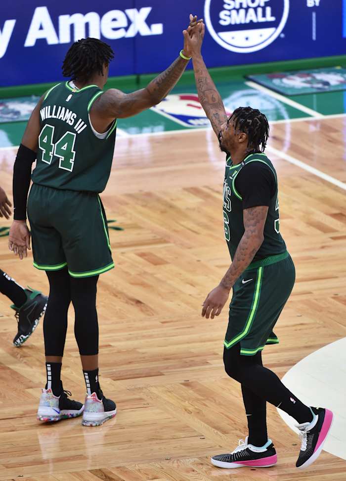 Boston Celtics guard Marcus Smart, center Robert Williams